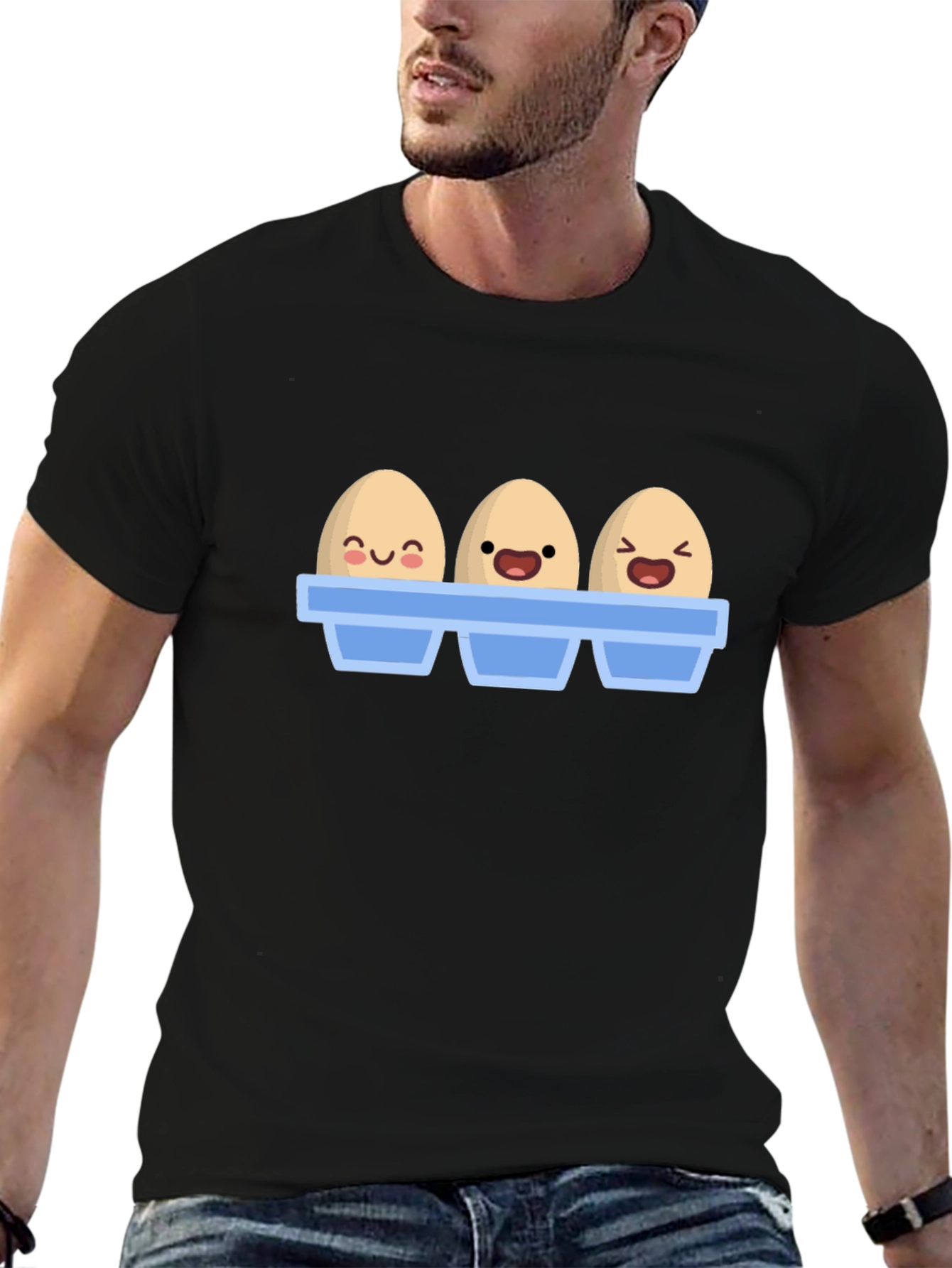Funny Cartoon Eggs T-Shirt Novelty Graphic Tee