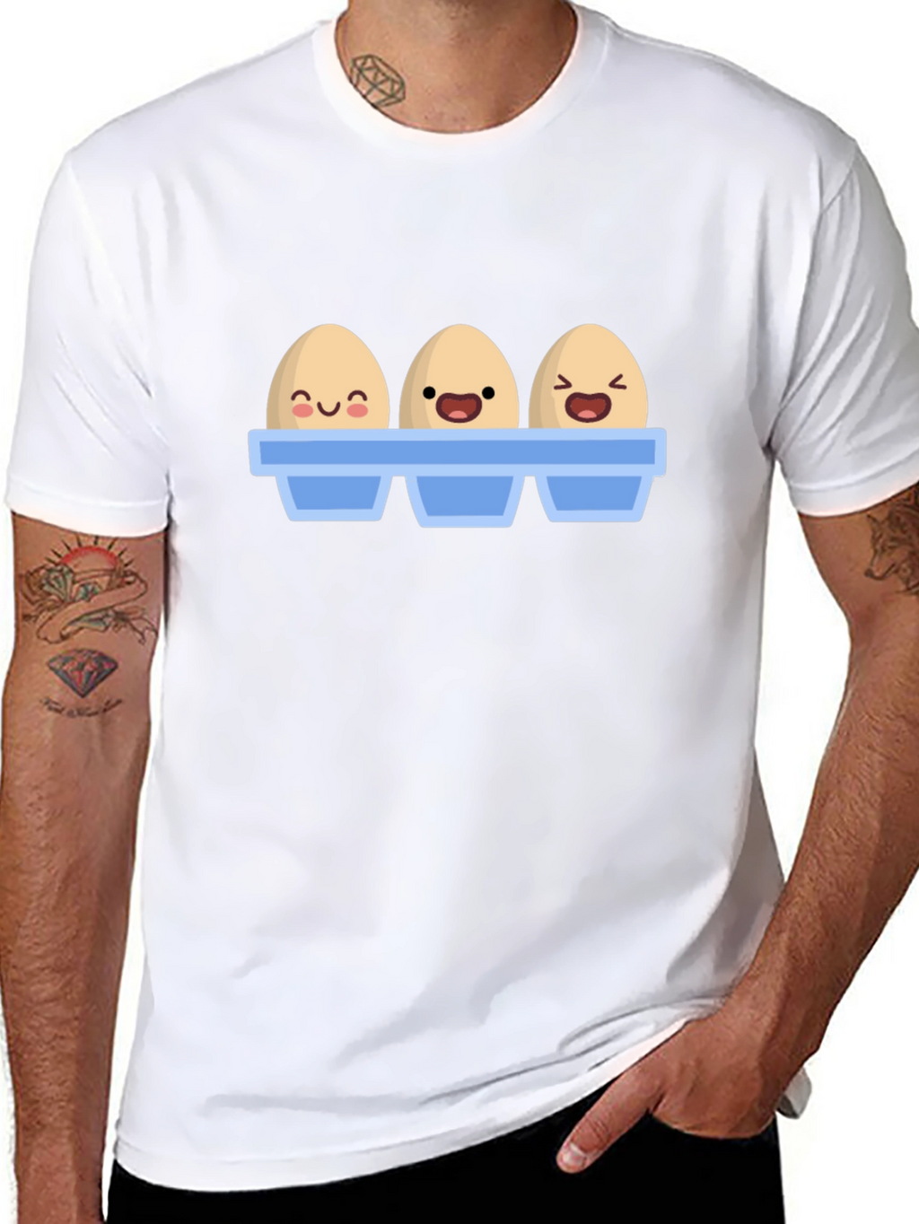 Funny Cartoon Eggs T-Shirt Novelty Graphic Tee