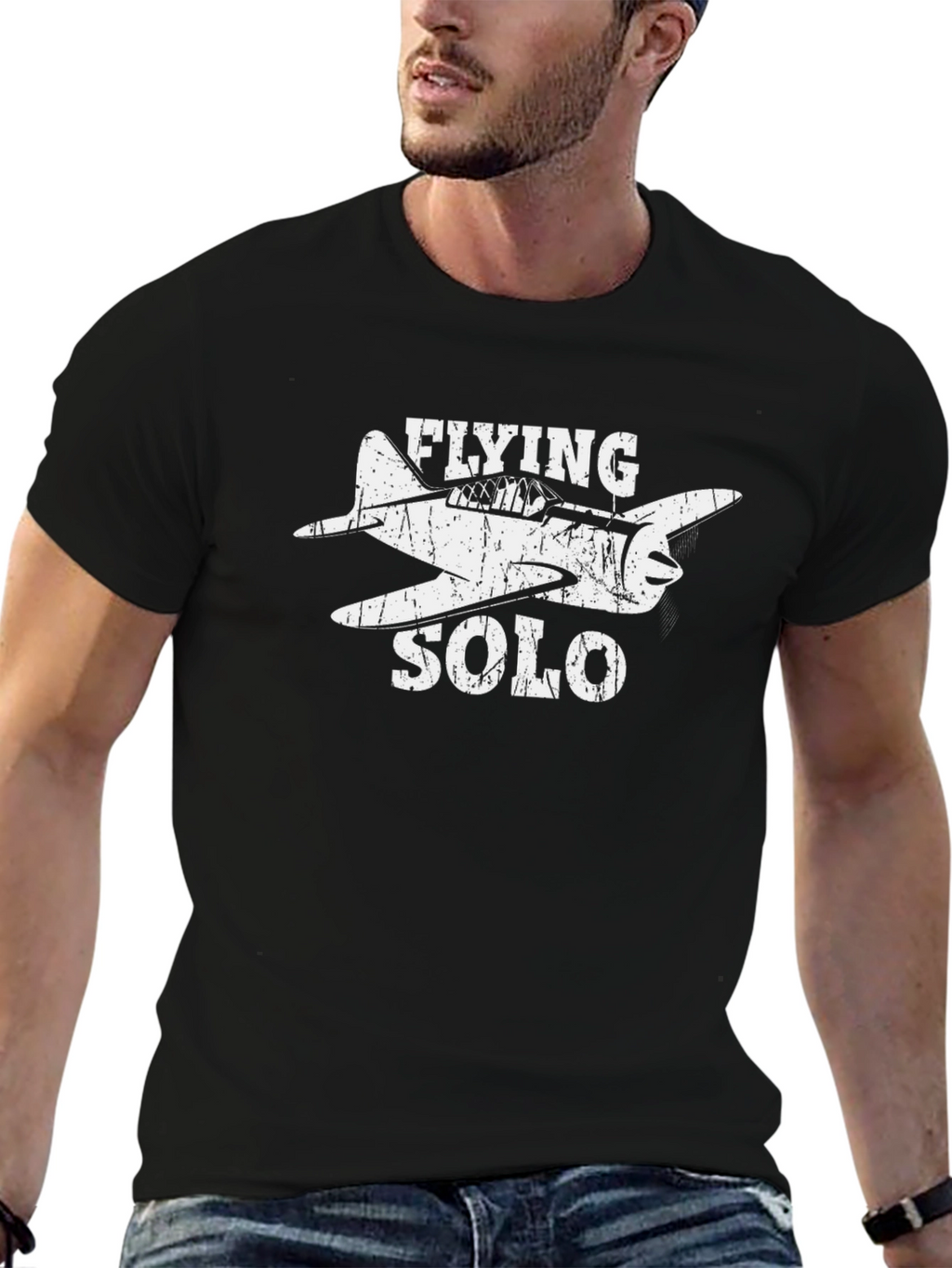 Flying Solo Airplane Graphic Tee - Pilot Aviation Shirt