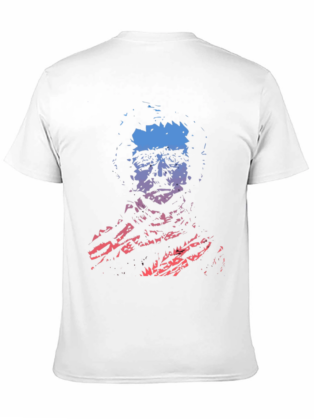 Gradient Portrait Graphic Mens Black T-Shirt