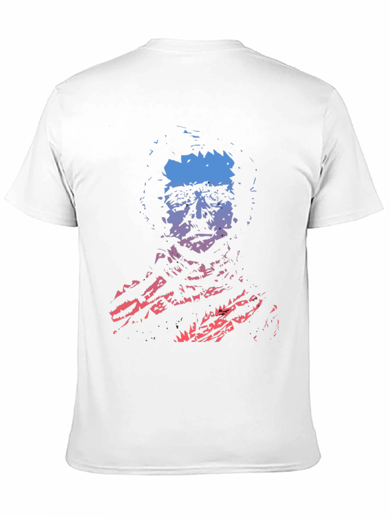 Gradient Portrait Graphic Mens Black T-Shirt