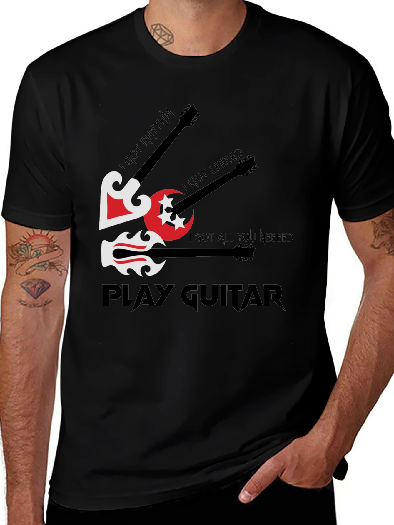 Play Guitar Graphic T-Shirt - Music Lover Tee
