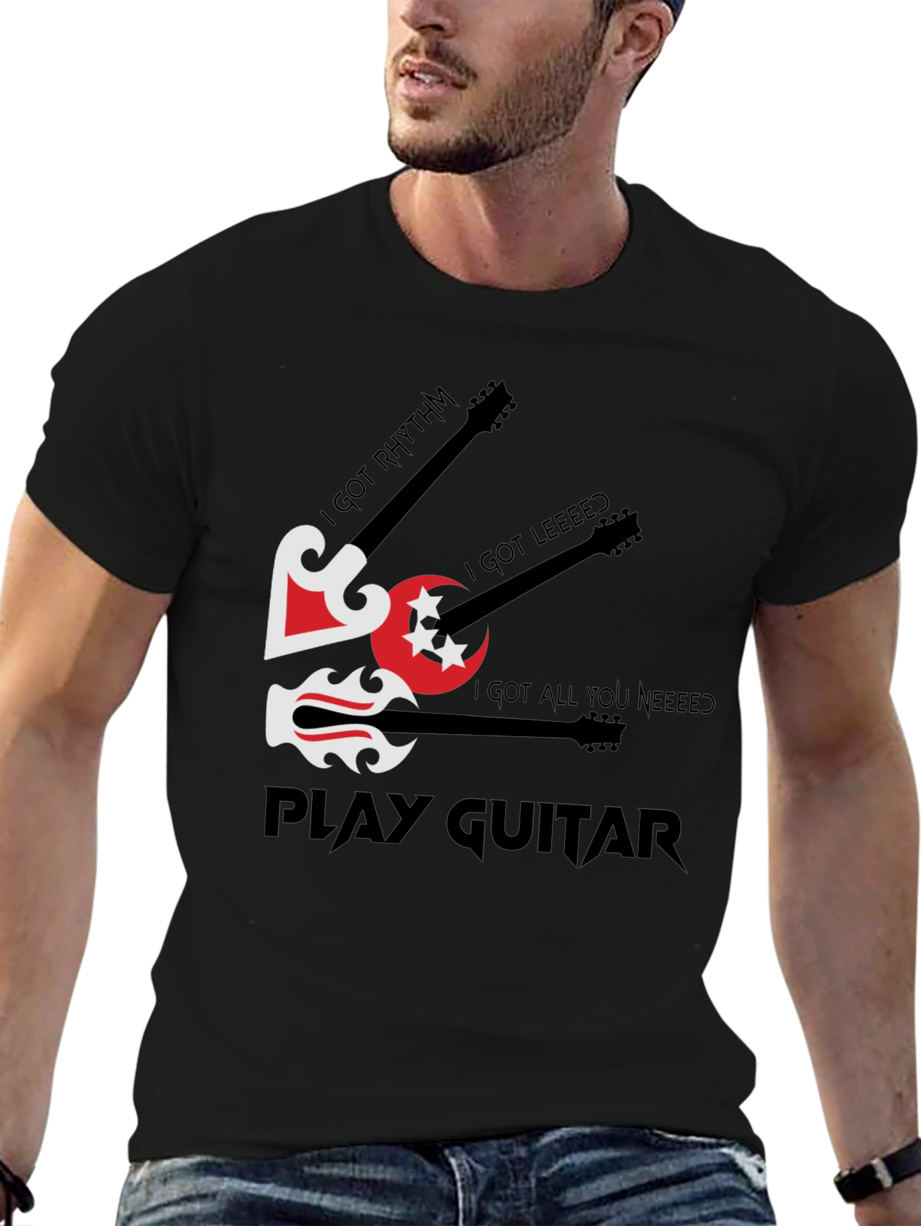 Play Guitar Graphic T-Shirt - Music Lover Tee
