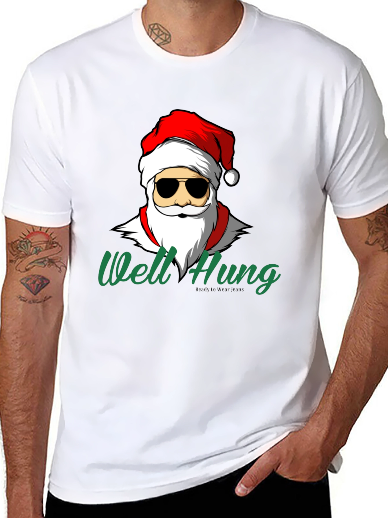 Well Hung Santa T-Shirt - Holiday Humor Apparel