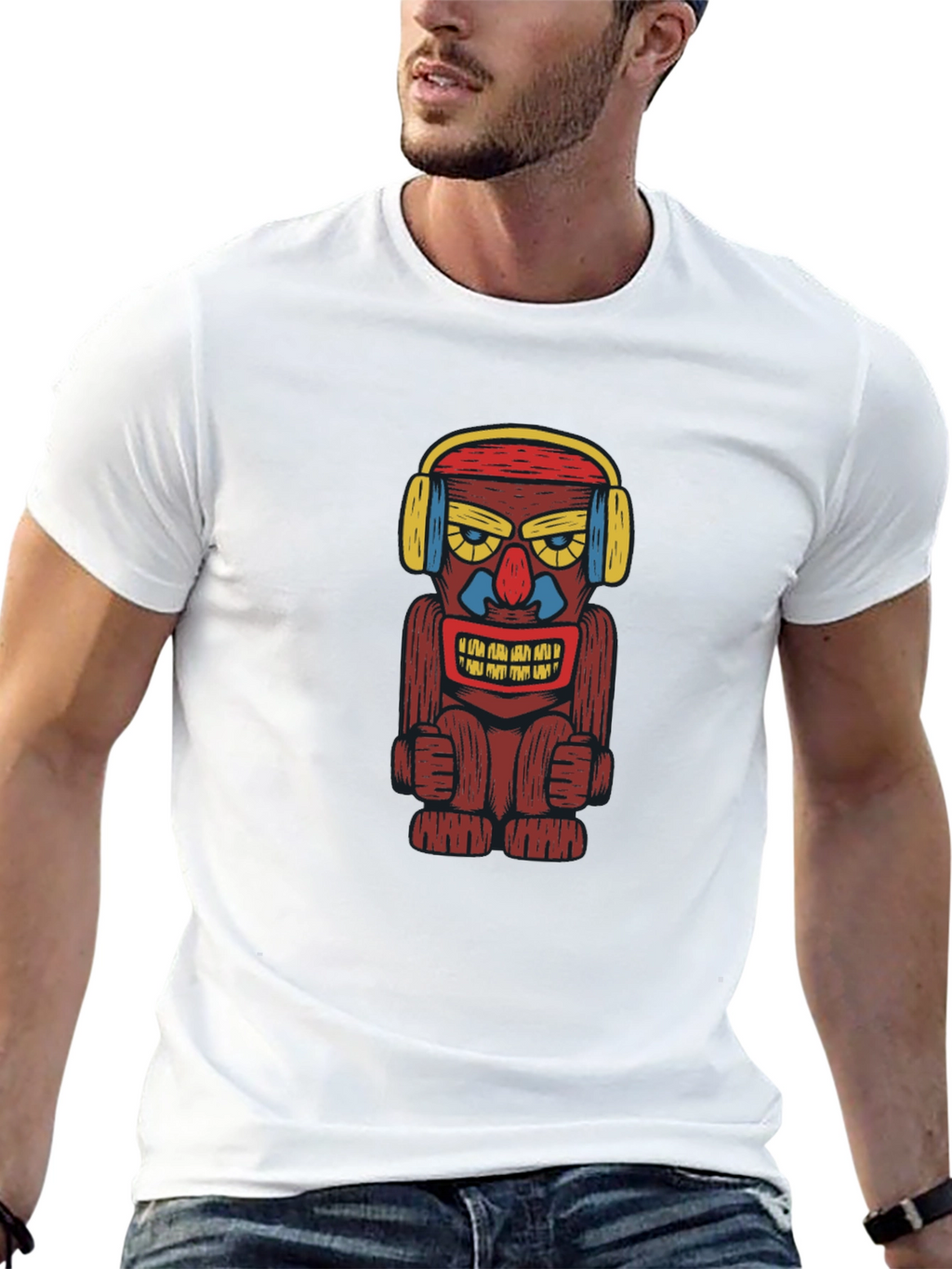 Groovy Tiki Headphone Graphic Tee