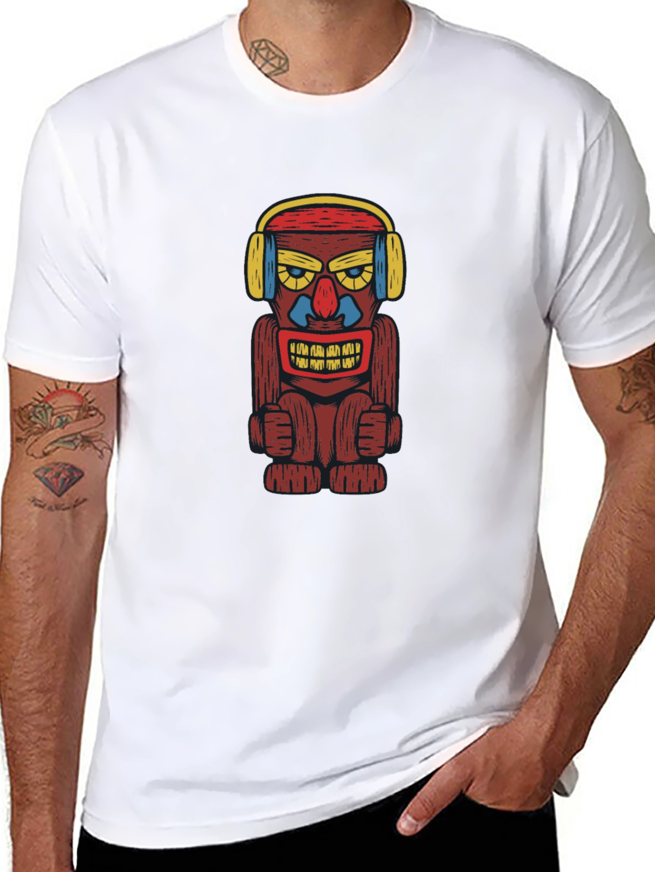 Groovy Tiki Headphone Graphic Tee
