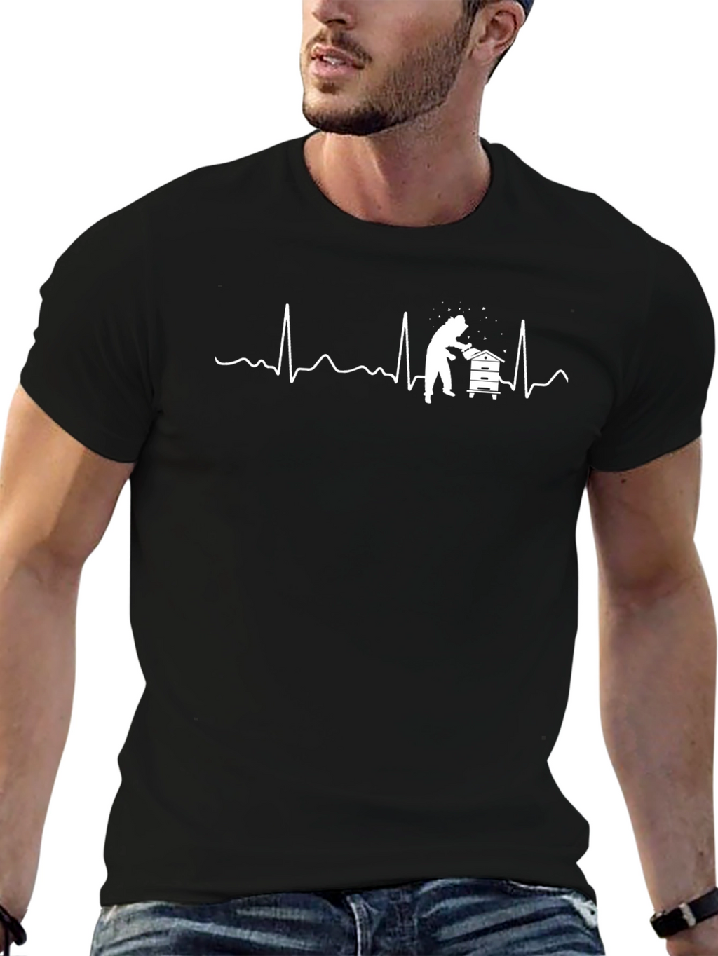 Beekeeper Heartbeat T-Shirt - Black