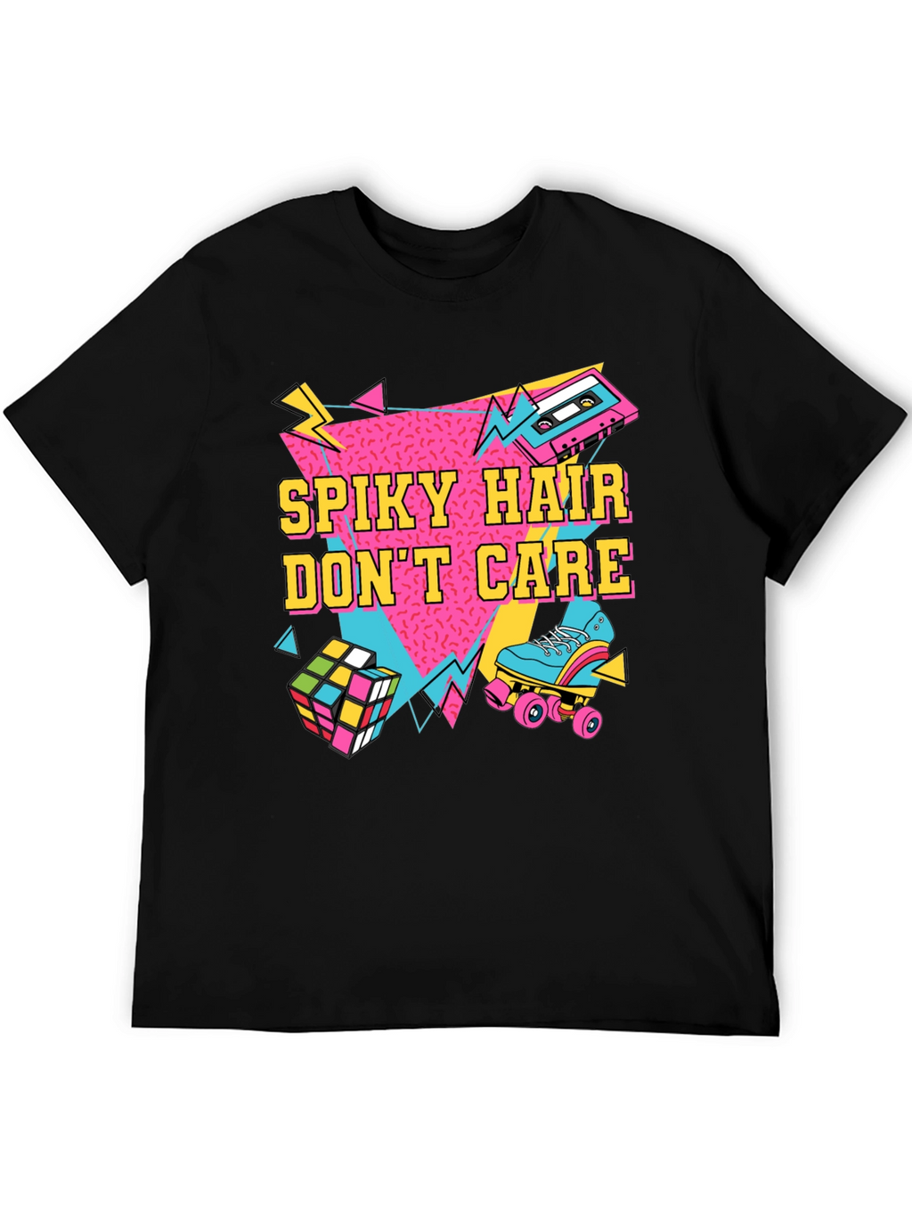 Spiky Hair Dont Care Retro 80s T-Shirt