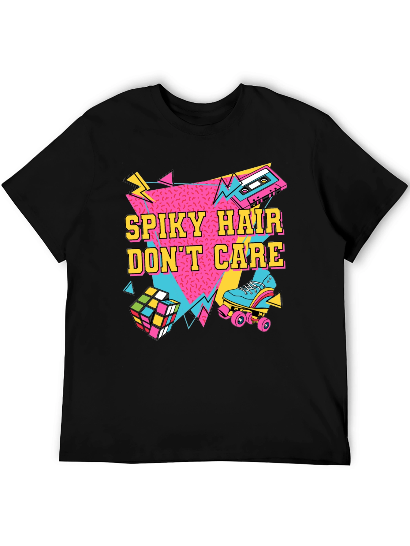 Spiky Hair Dont Care Retro 80s T-Shirt