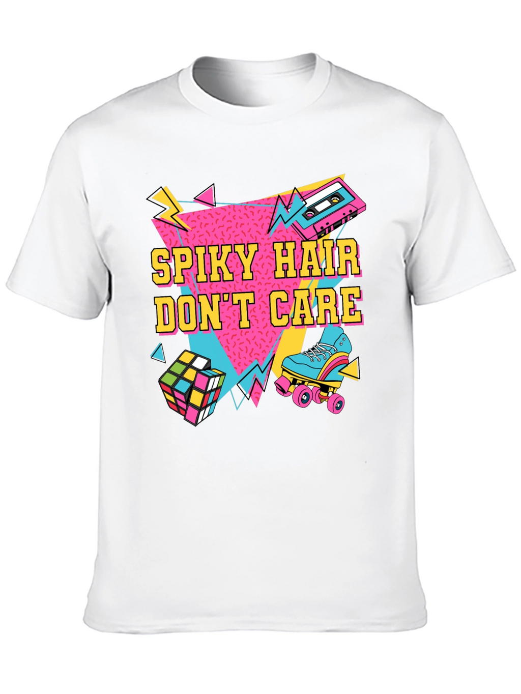 Spiky Hair Dont Care Retro 80s T-Shirt