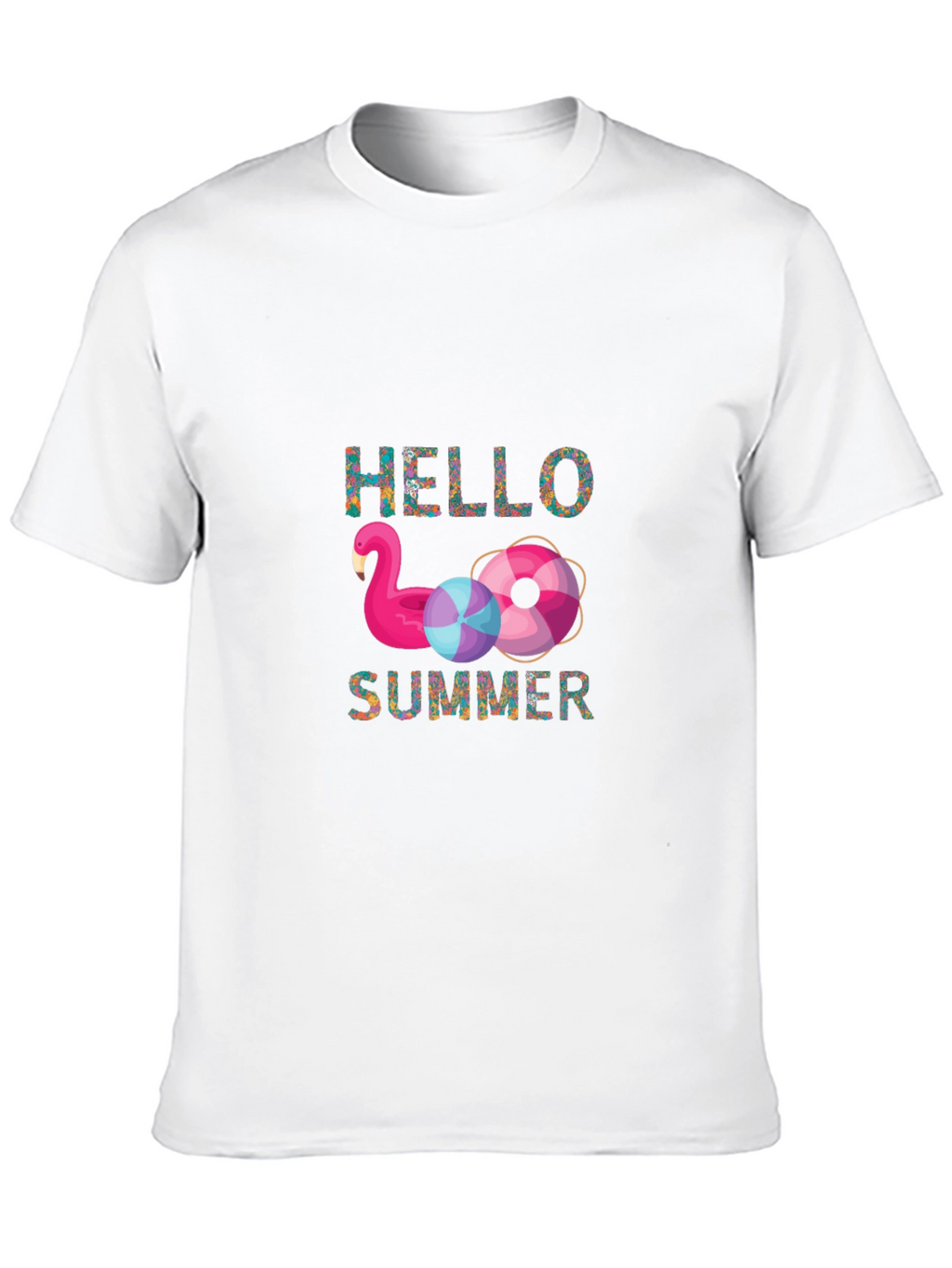 Hello Summer Flamingo Graphic T-Shirt