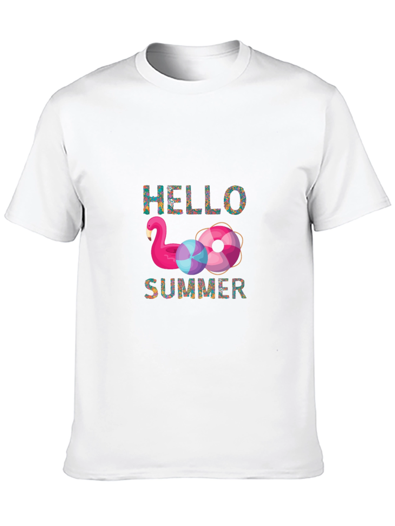 Hello Summer Flamingo Graphic T-Shirt