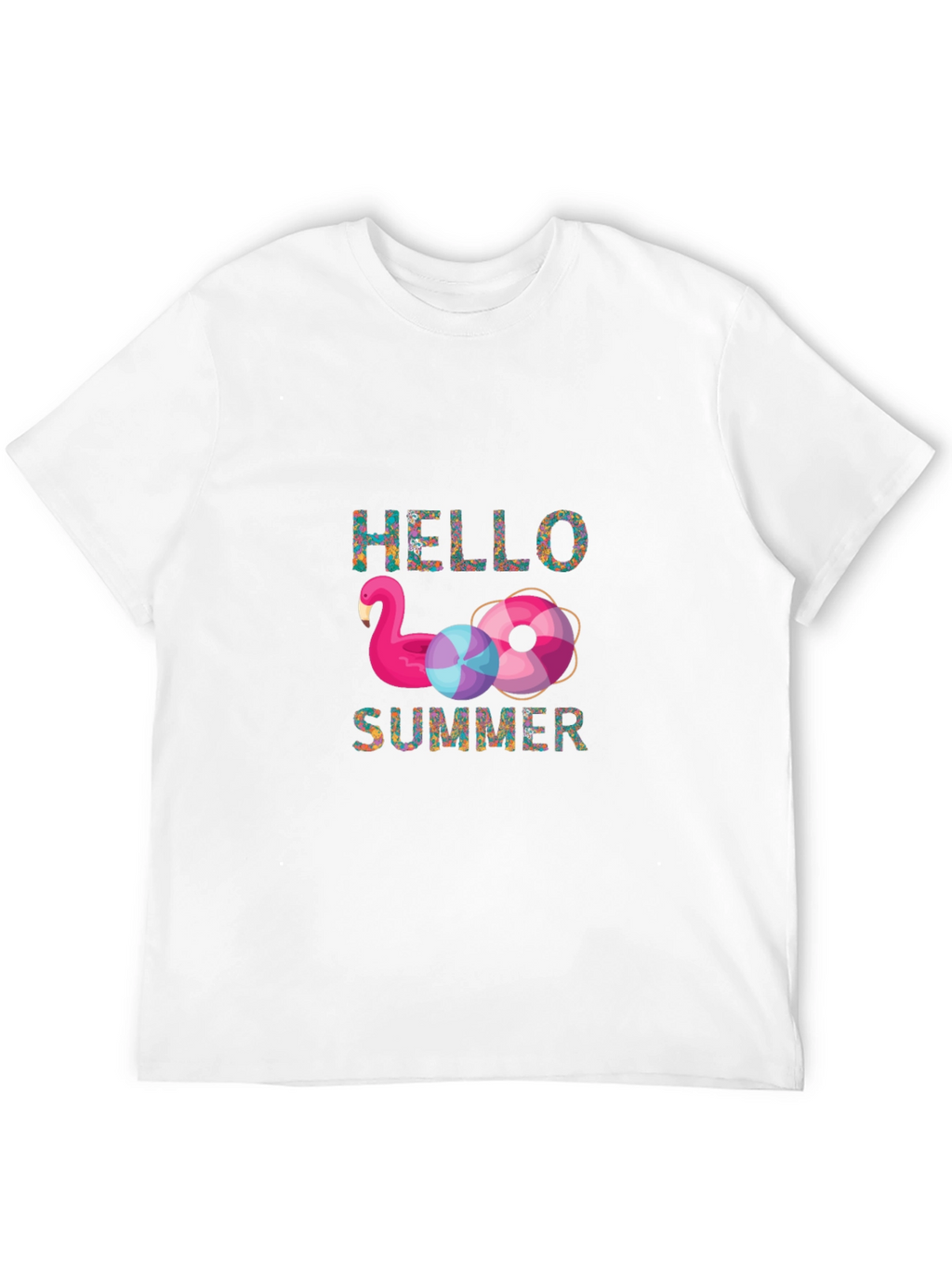 Hello Summer Flamingo Graphic T-Shirt