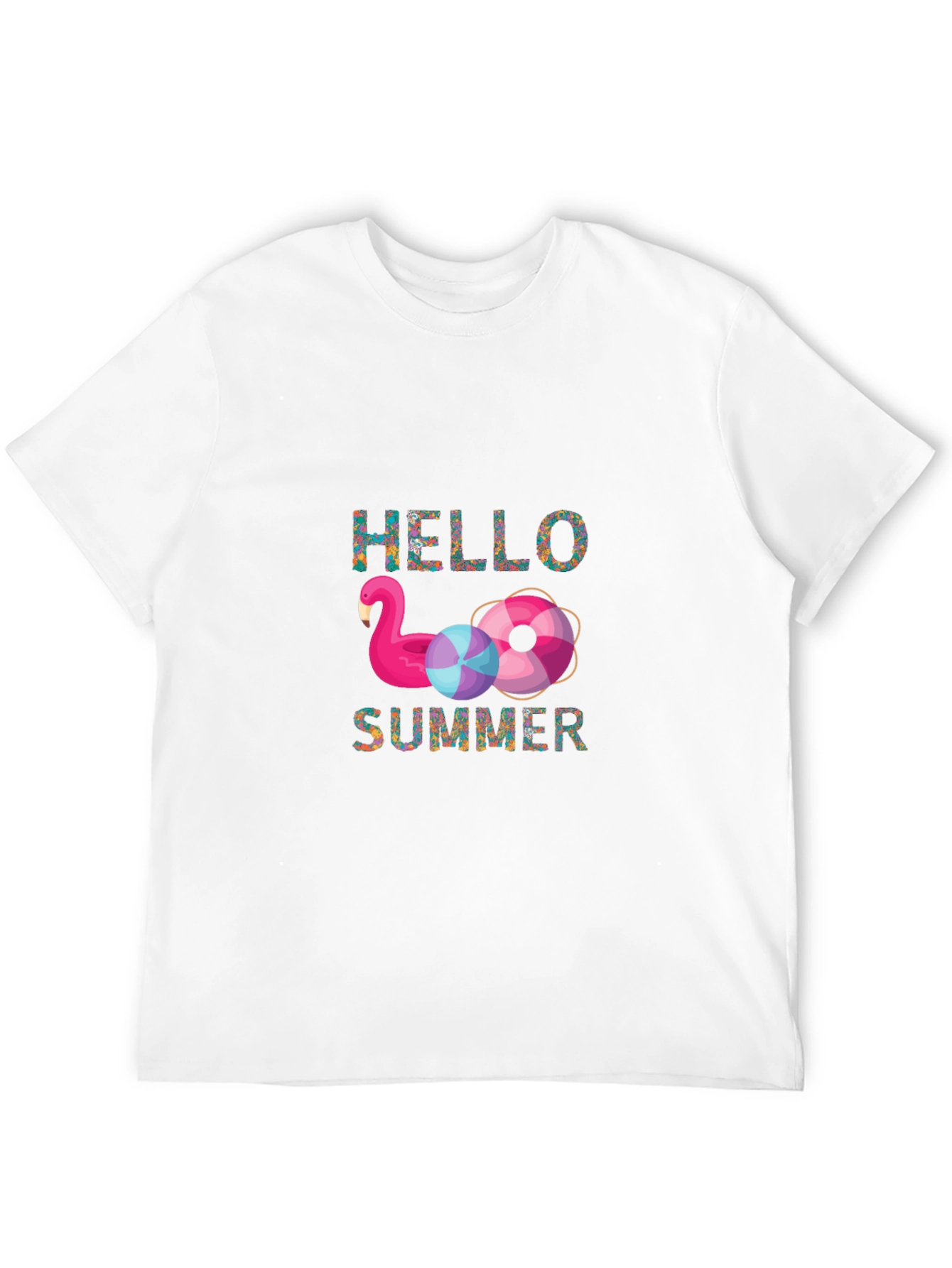 Hello Summer Flamingo Graphic T-Shirt