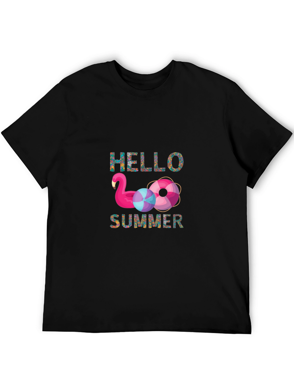 Hello Summer Flamingo Graphic T-Shirt