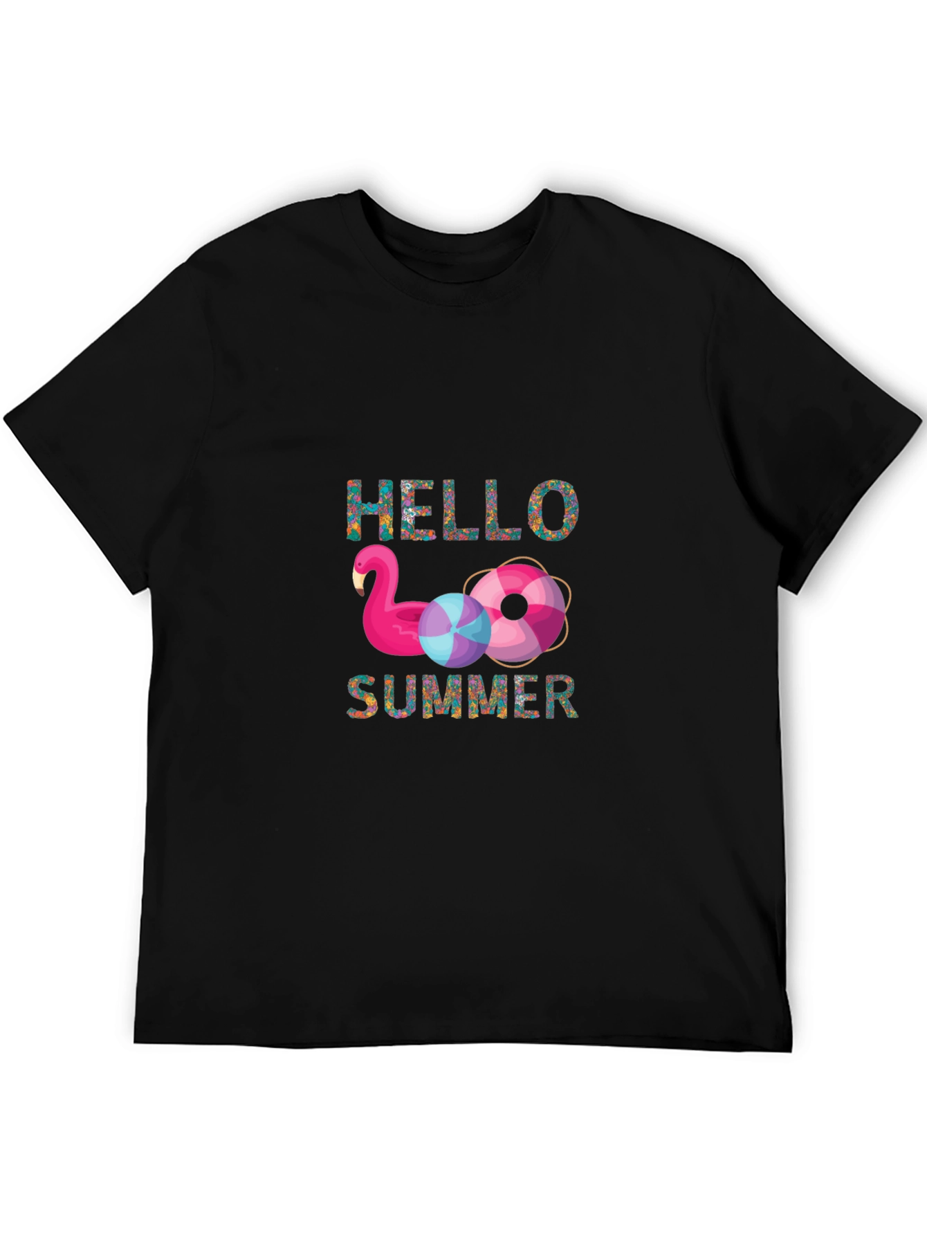 Hello Summer Flamingo Graphic T-Shirt