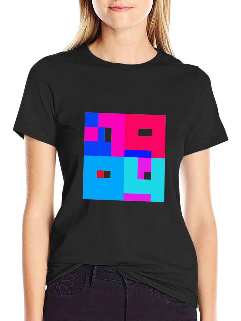 Abstract Pixel Art Graphic Tee - Stylish Comfort