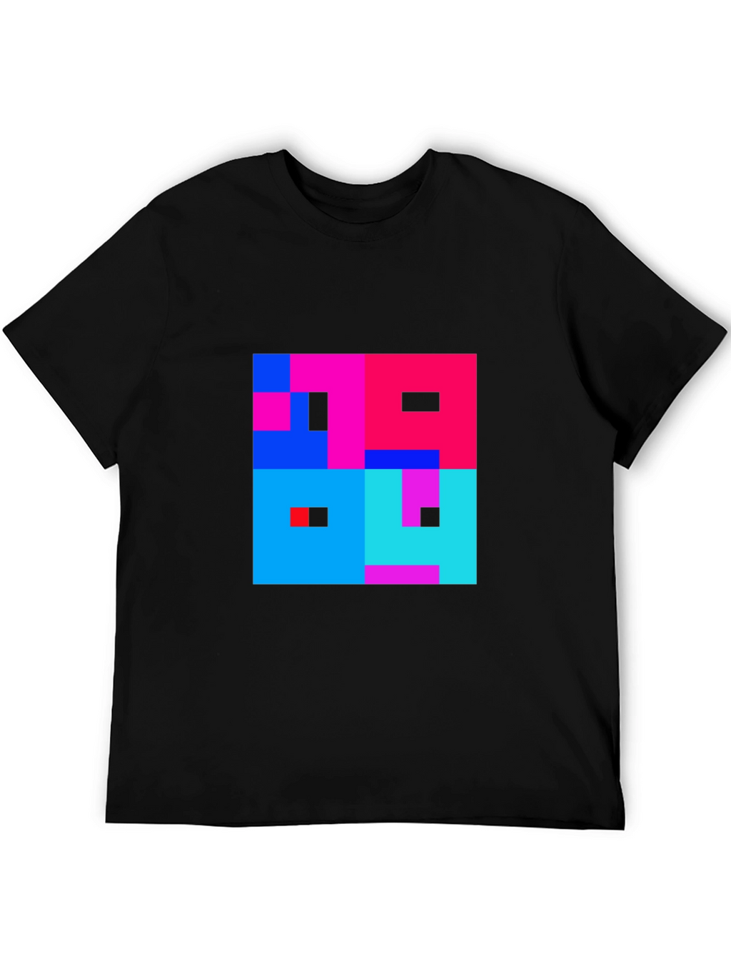 Abstract Pixel Art Graphic Tee - Stylish Comfort