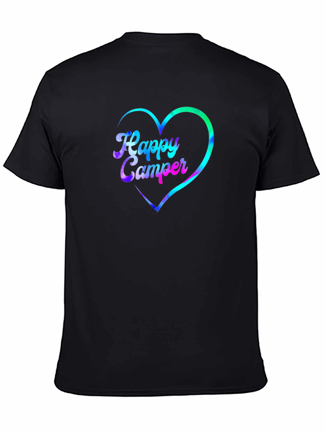 Happy Camper Heart Graphic Black T-Shirt
