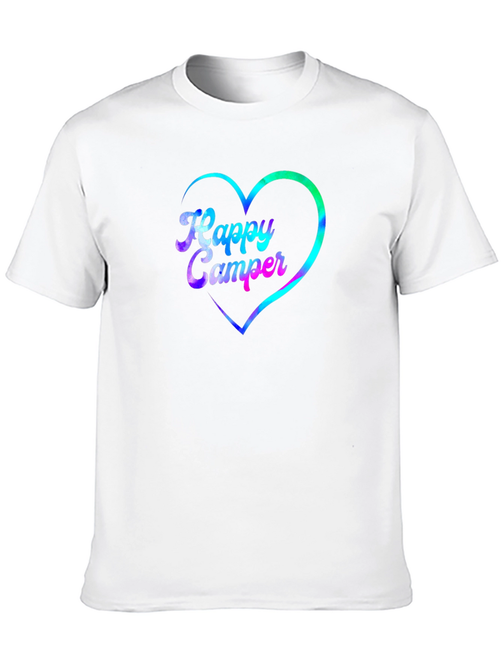 Happy Camper Heart Graphic Black T-Shirt