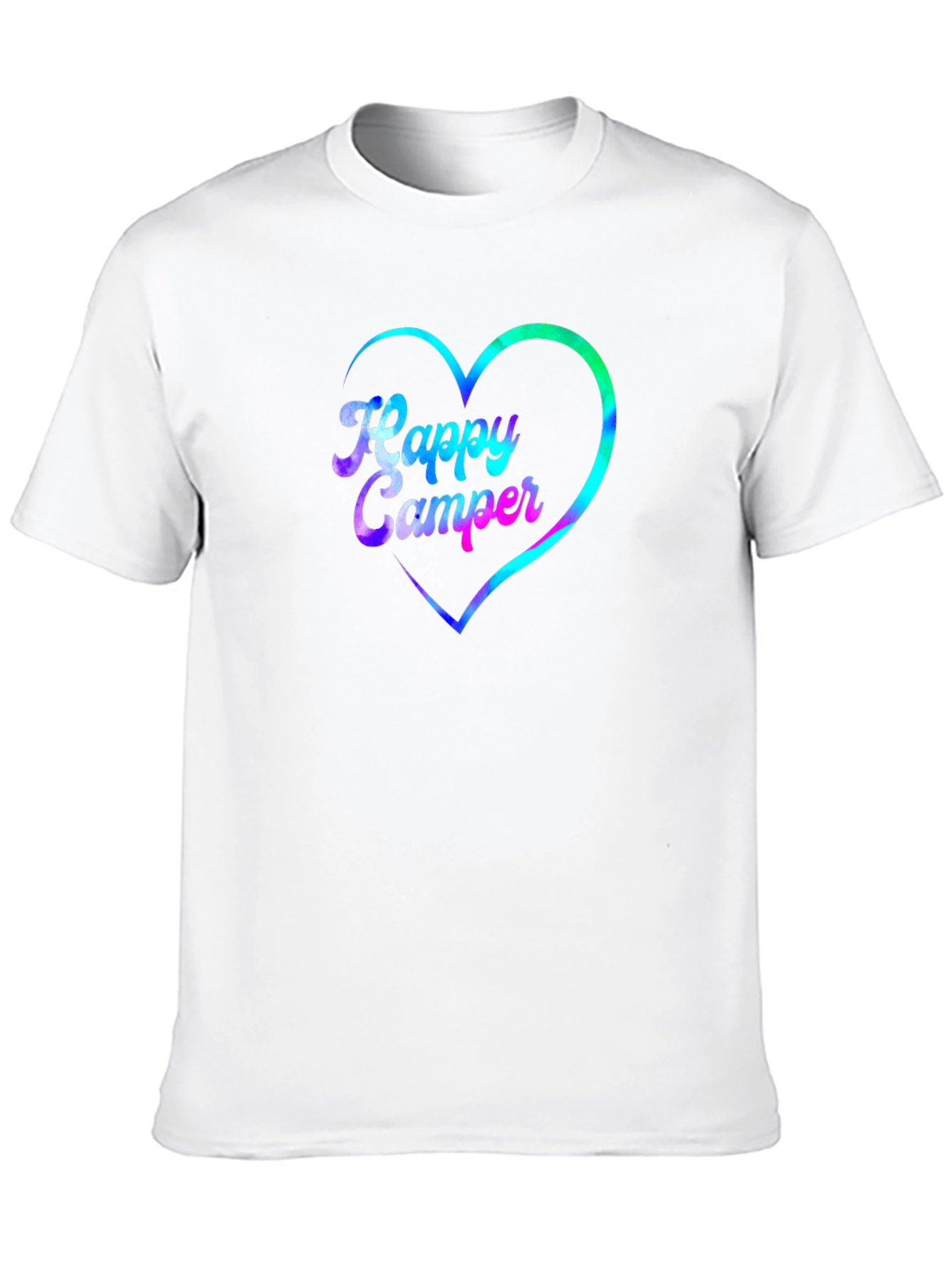 Happy Camper Heart Graphic Black T-Shirt