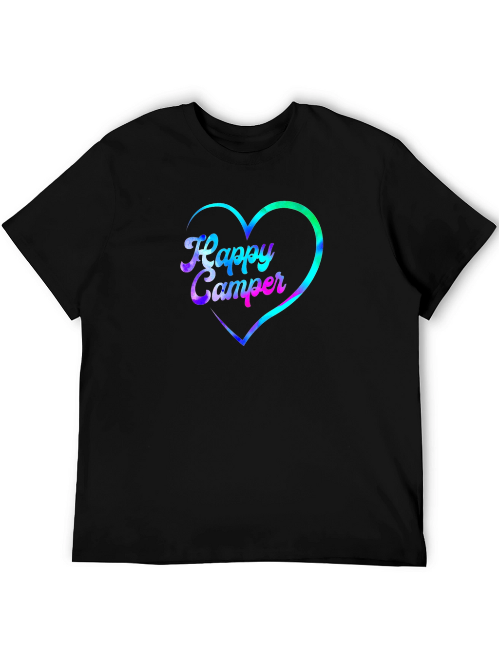 Happy Camper Heart Graphic Black T-Shirt