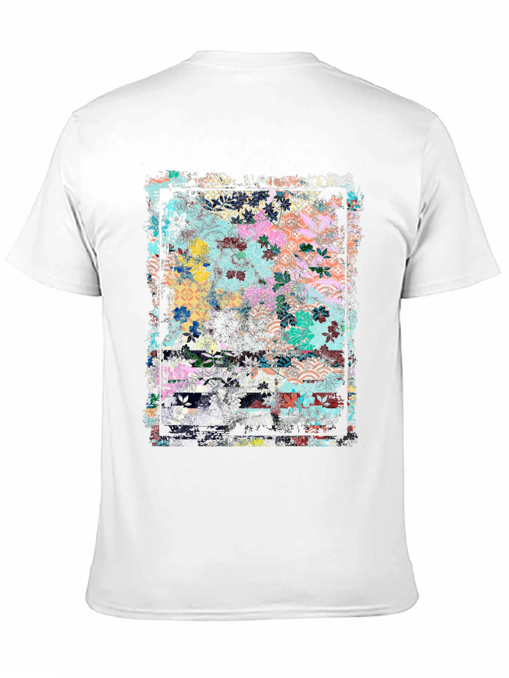 Floral Art Graphic Tee - Grunge Style