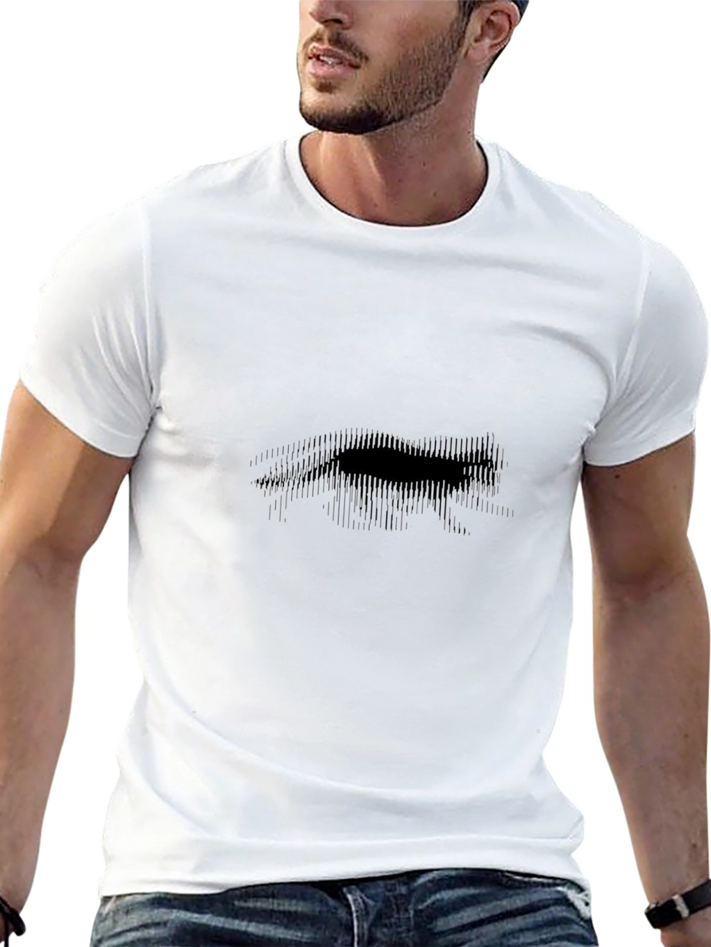 Abstract Bear Graphic Black T-Shirt