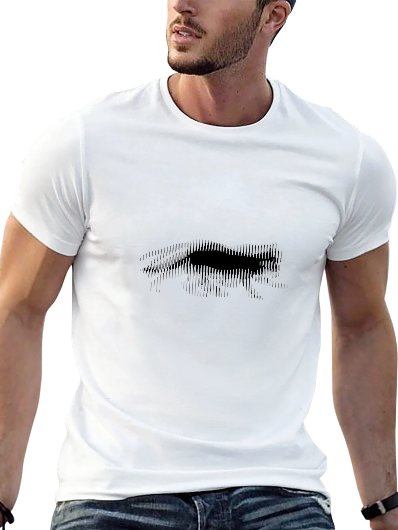 Abstract Bear Graphic Black T-Shirt