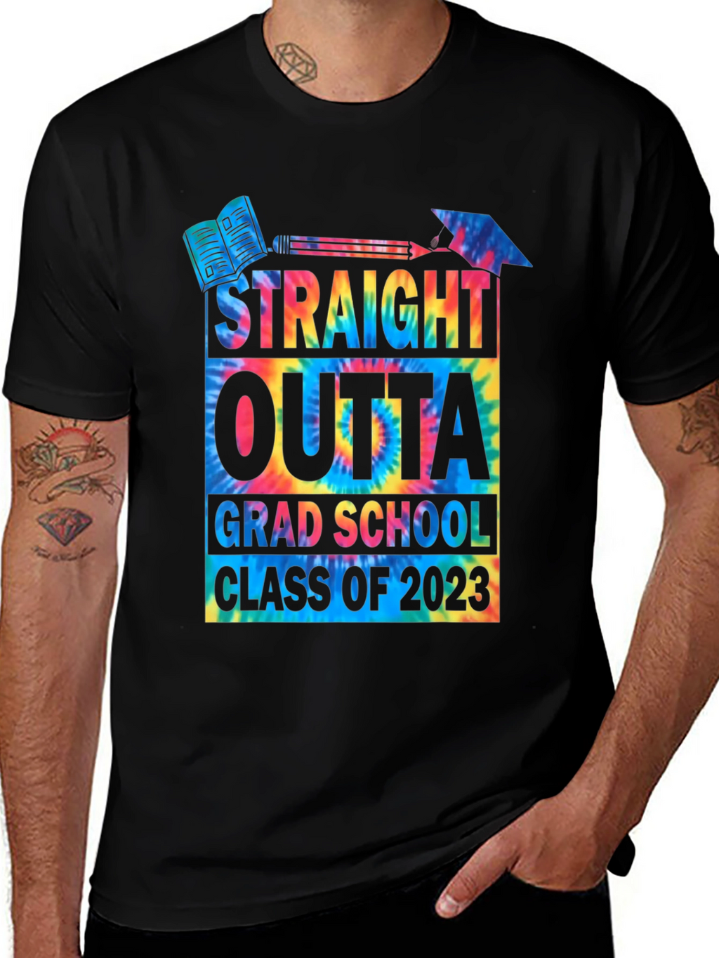 Straight Outta Grad School 2023 Tie Dye T-Shirt