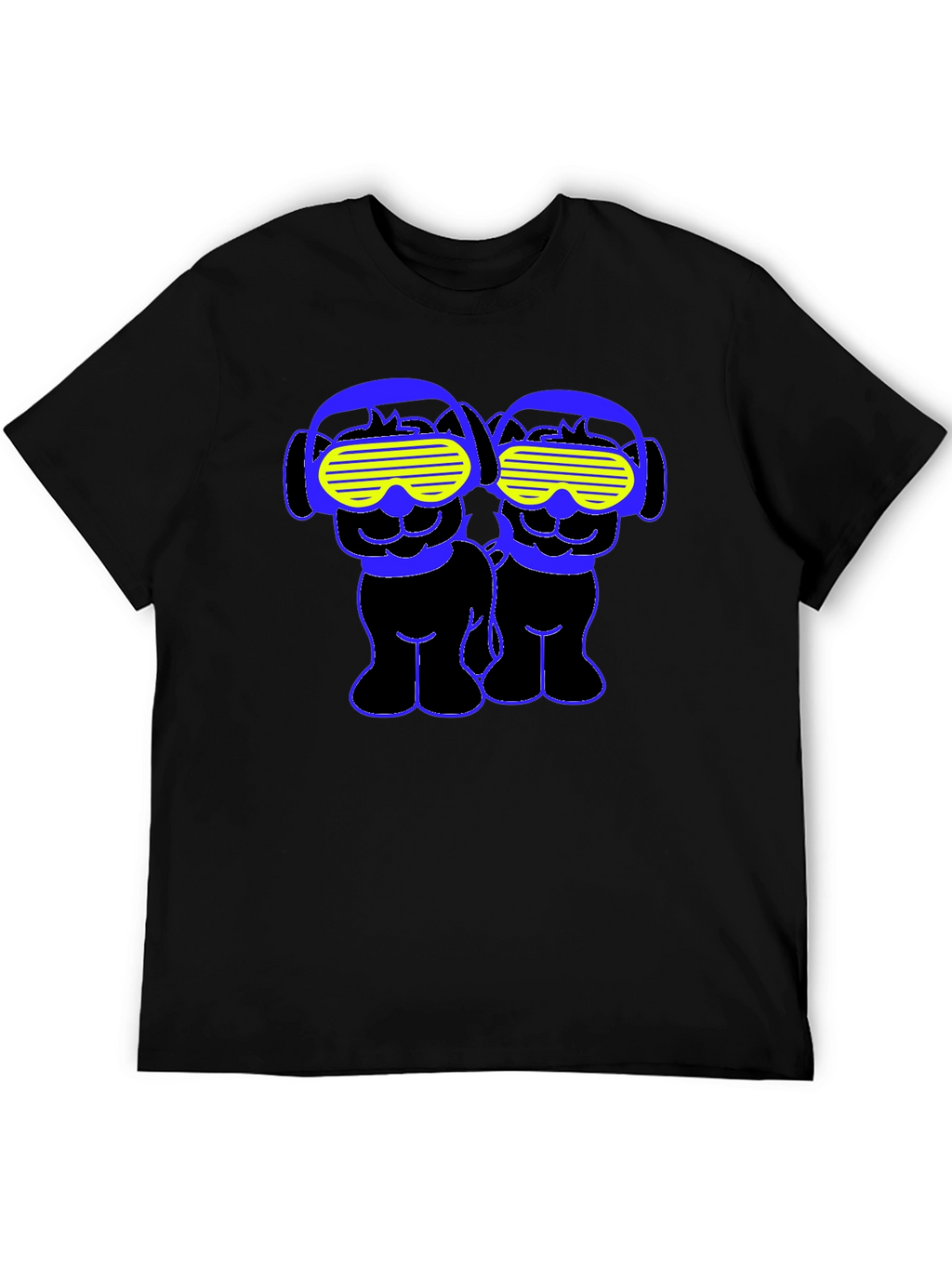 Funky Twin Dogs Graphic Tee - Black