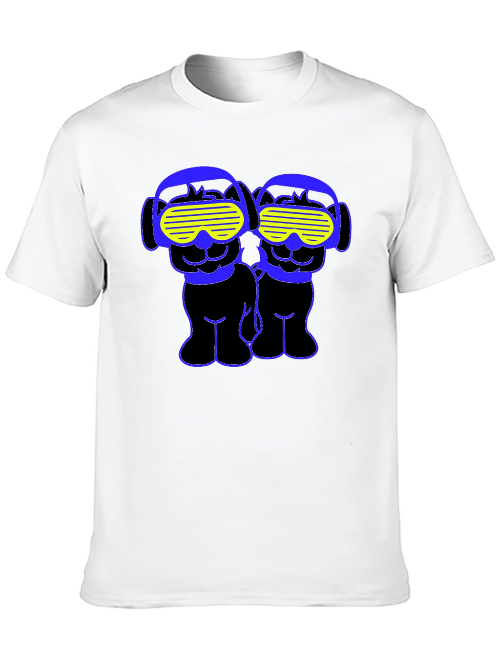 Funky Twin Dogs Graphic Tee - Black