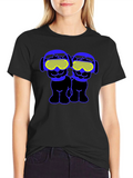 Funky Twin Dogs Graphic Tee - Black