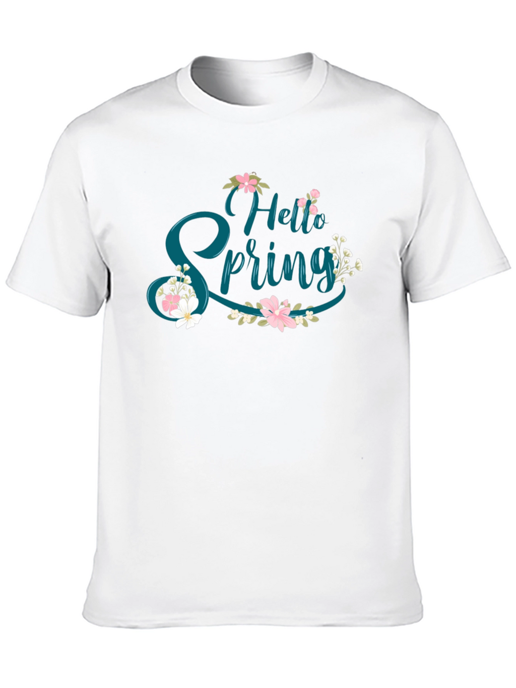 Hello Spring Floral Graphic Tee - Black
