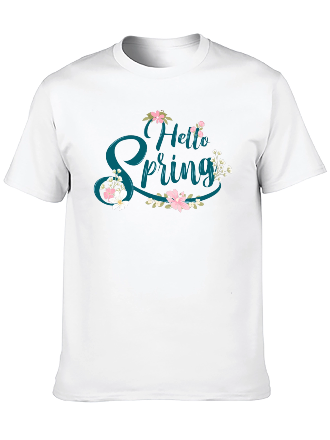 Hello Spring Floral Graphic Tee - Black