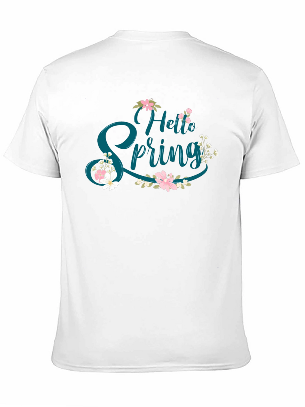 Hello Spring Floral Graphic Tee - Black