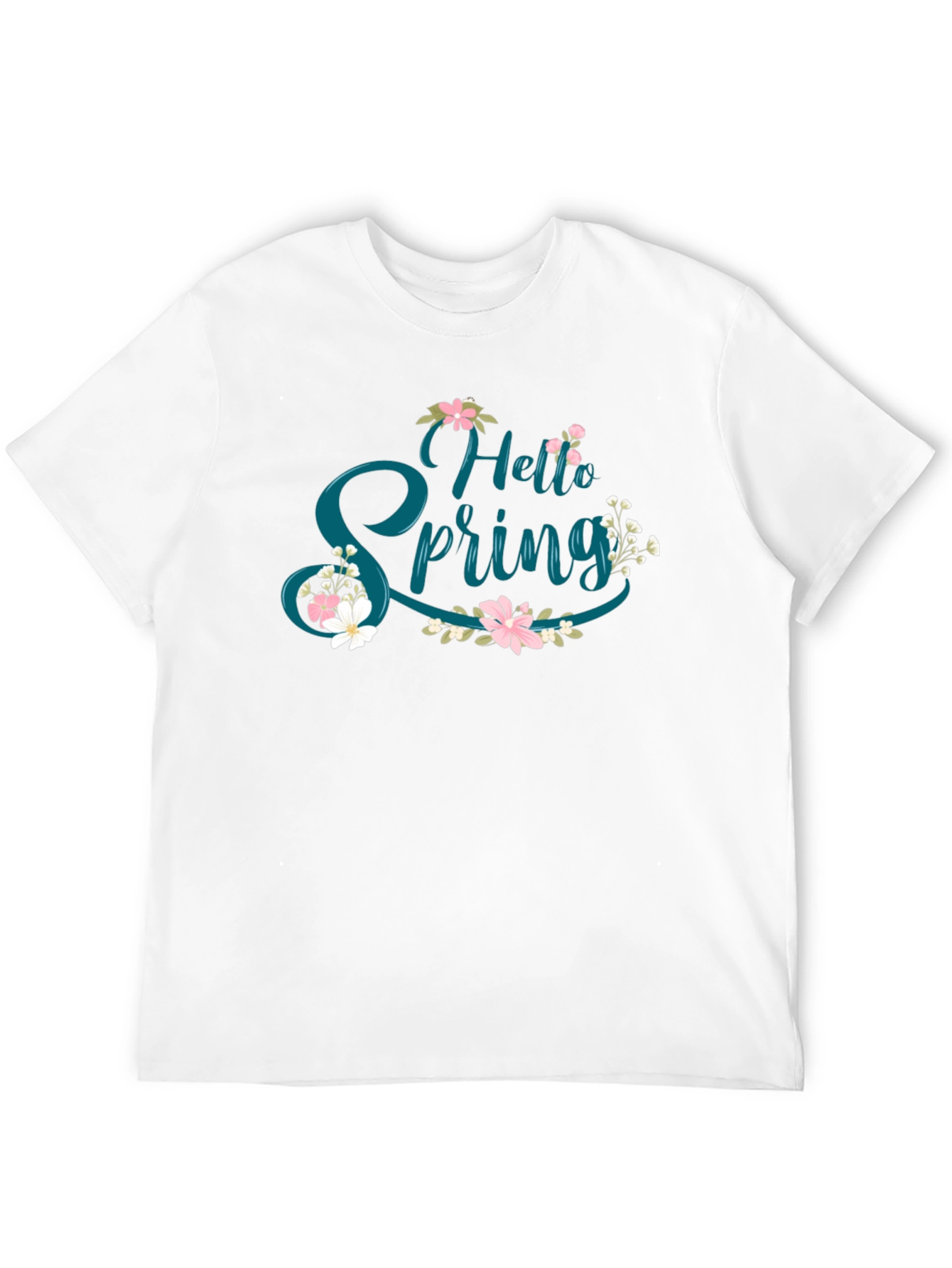 Hello Spring Floral Graphic Tee - Black