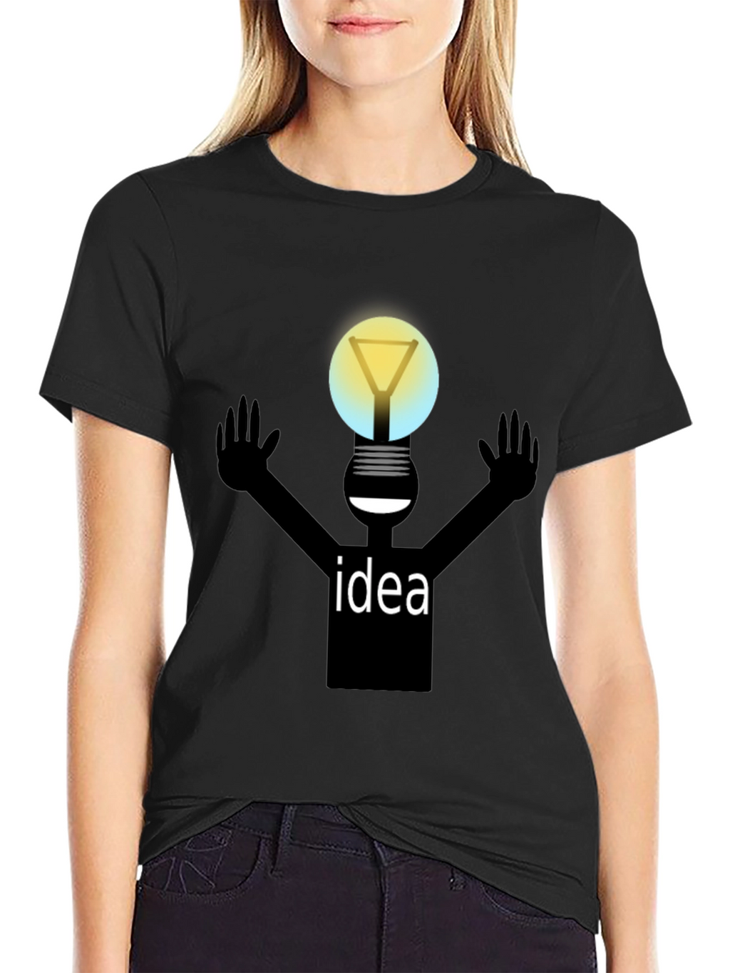 Idea Bulb Graphic Black T-Shirt