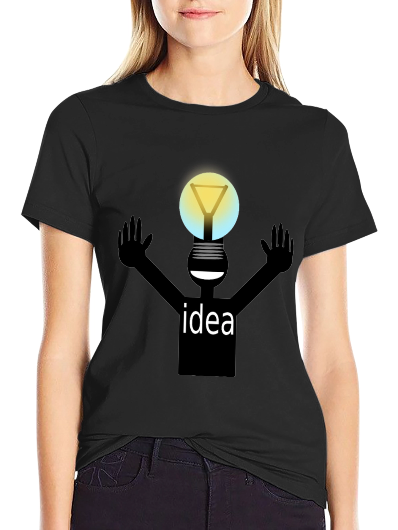 Idea Bulb Graphic Black T-Shirt