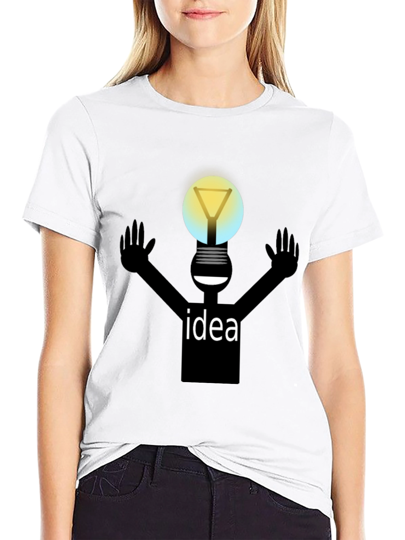 Idea Bulb Graphic Black T-Shirt