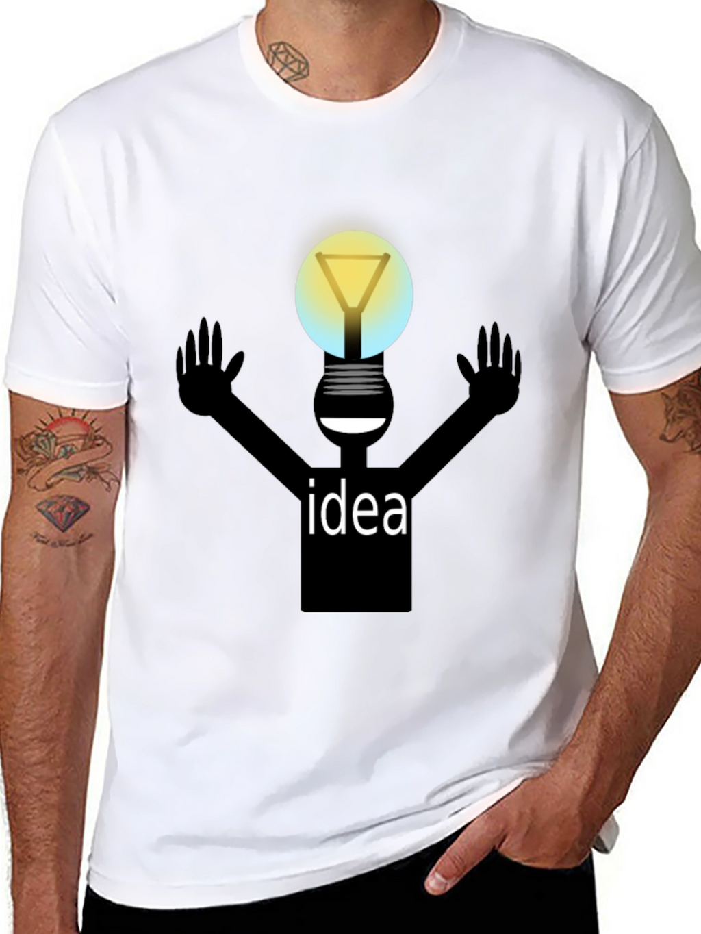 Idea Bulb Graphic Black T-Shirt