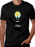 Idea Bulb Graphic Black T-Shirt