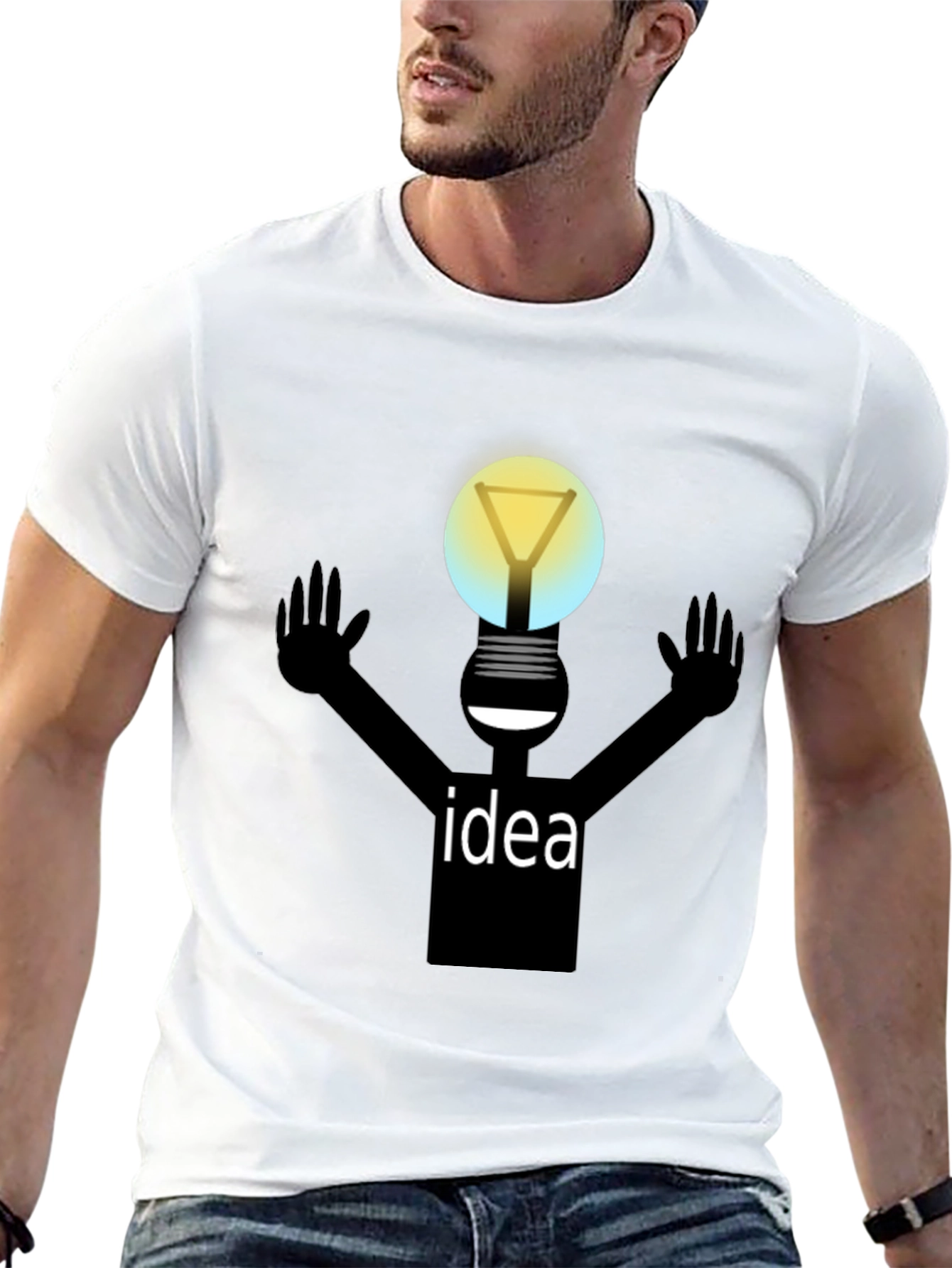Idea Bulb Graphic Black T-Shirt