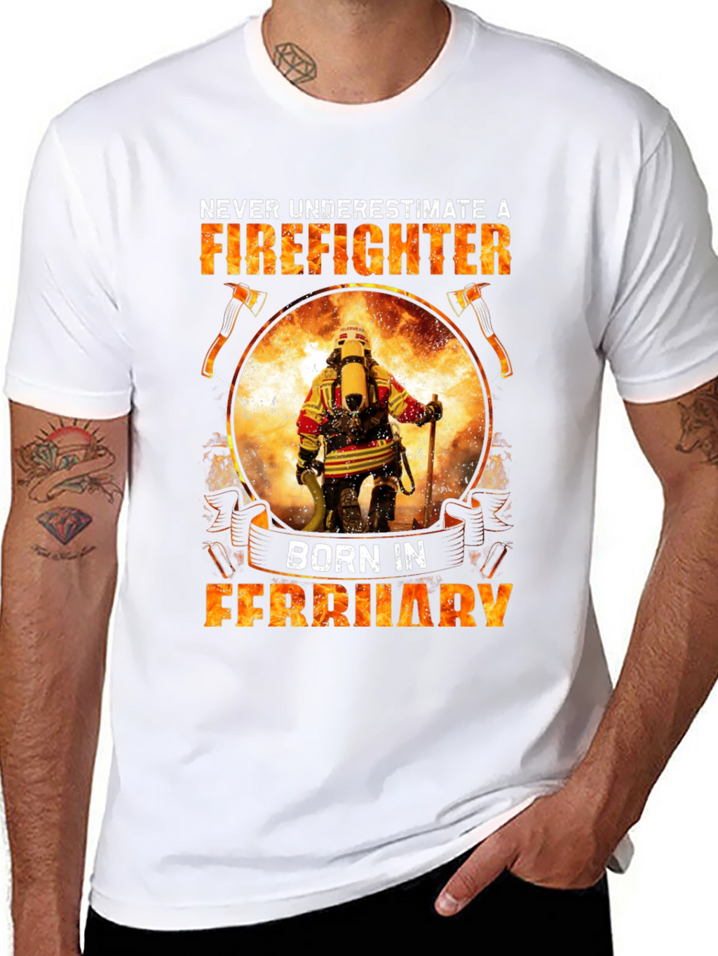 Firefighter February Birthday T-Shirt