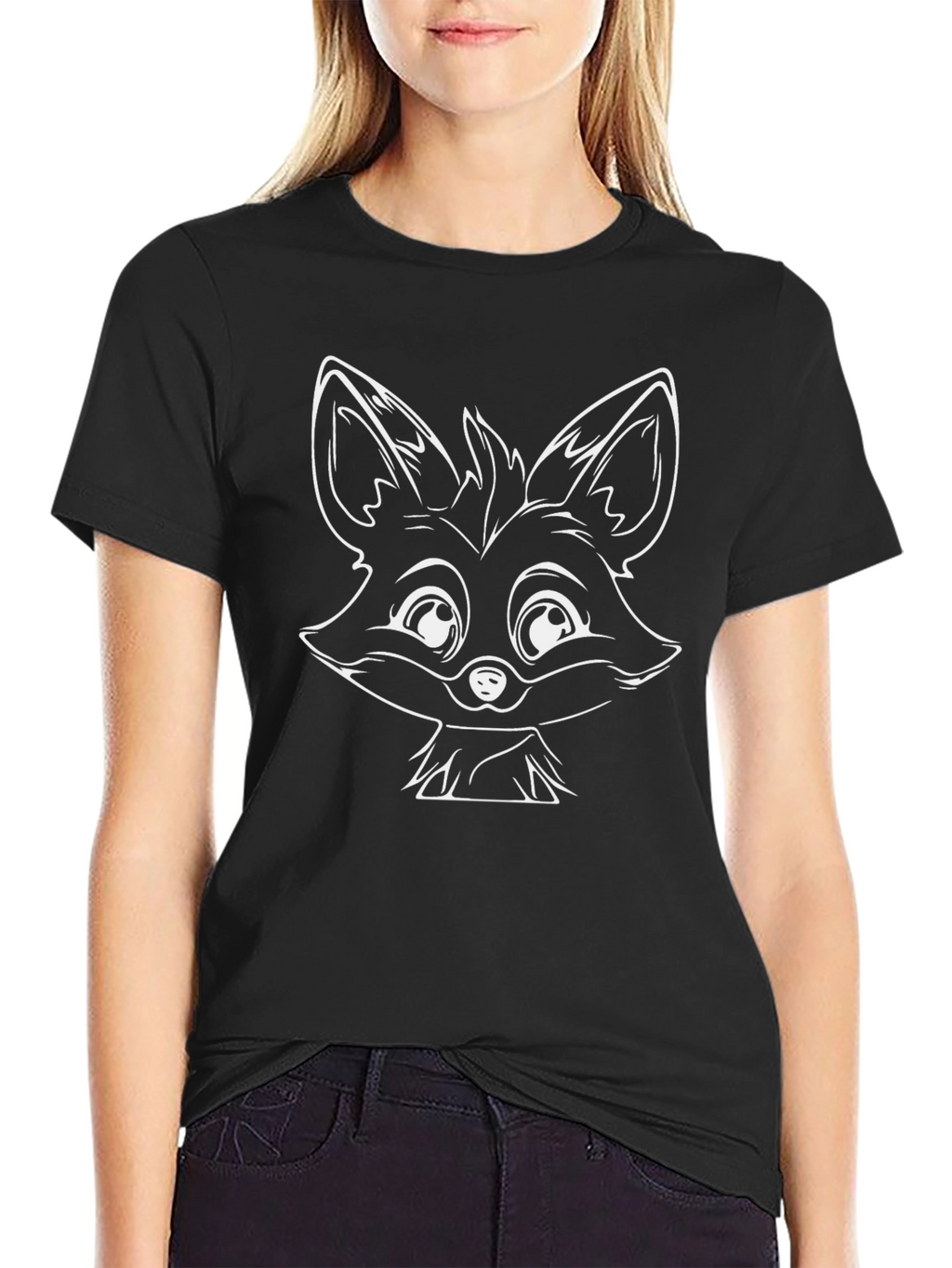 Fox Graphic T-Shirt - Black Cotton Tee