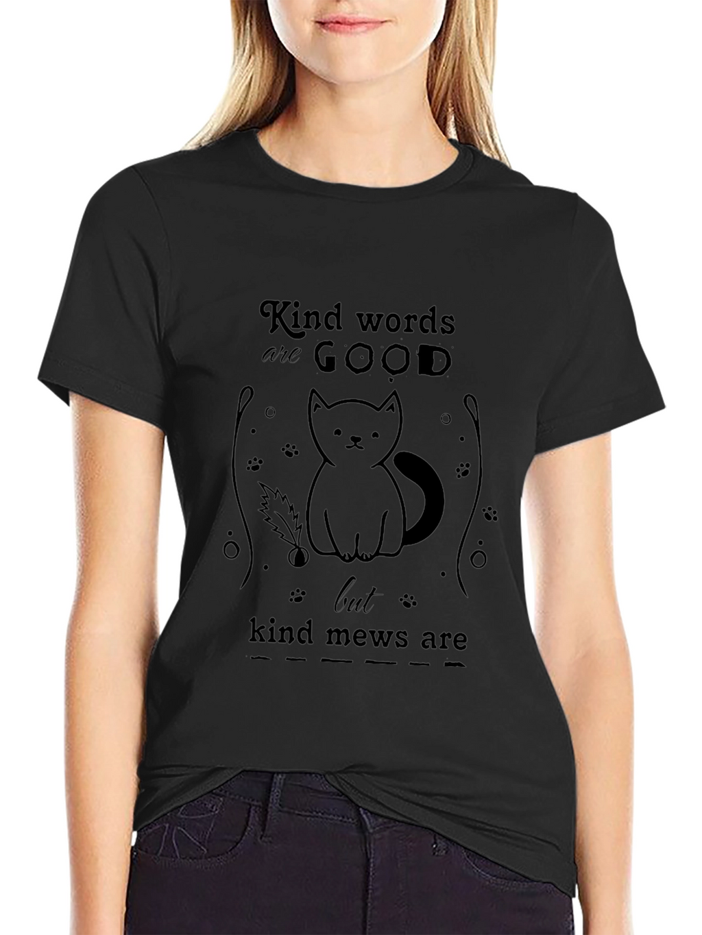 Kind Mews Cat Graphic T-Shirt