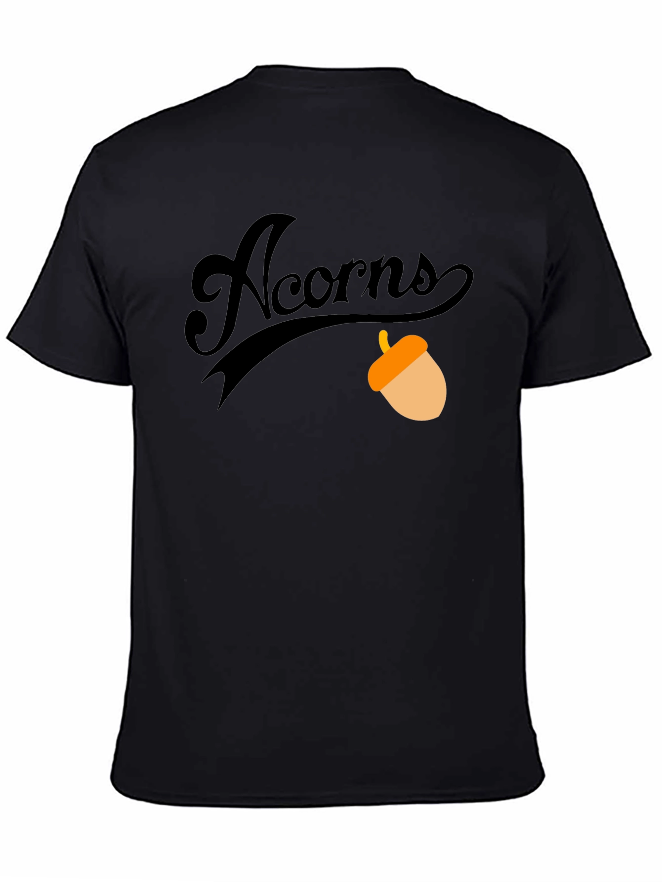 Acorns Graphic Tee - Stylish Black Cotton T-Shirt