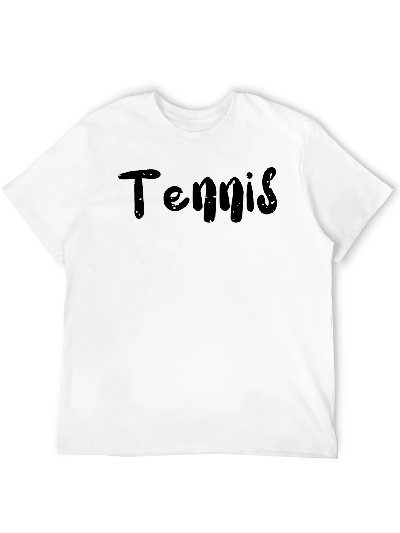 Tennis Graphic Tee - Black Cotton Shirt