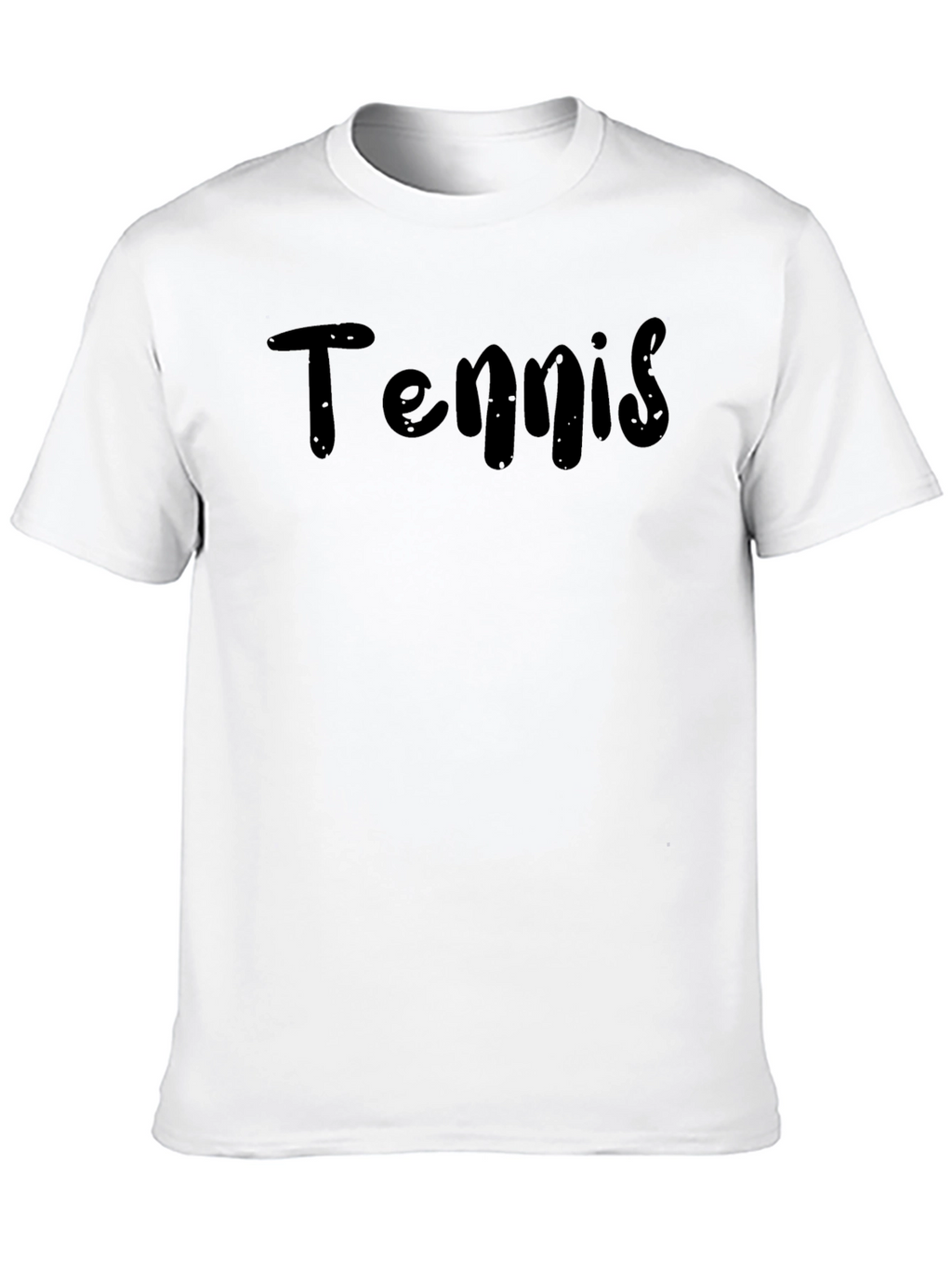 Tennis Graphic Tee - Black Cotton Shirt