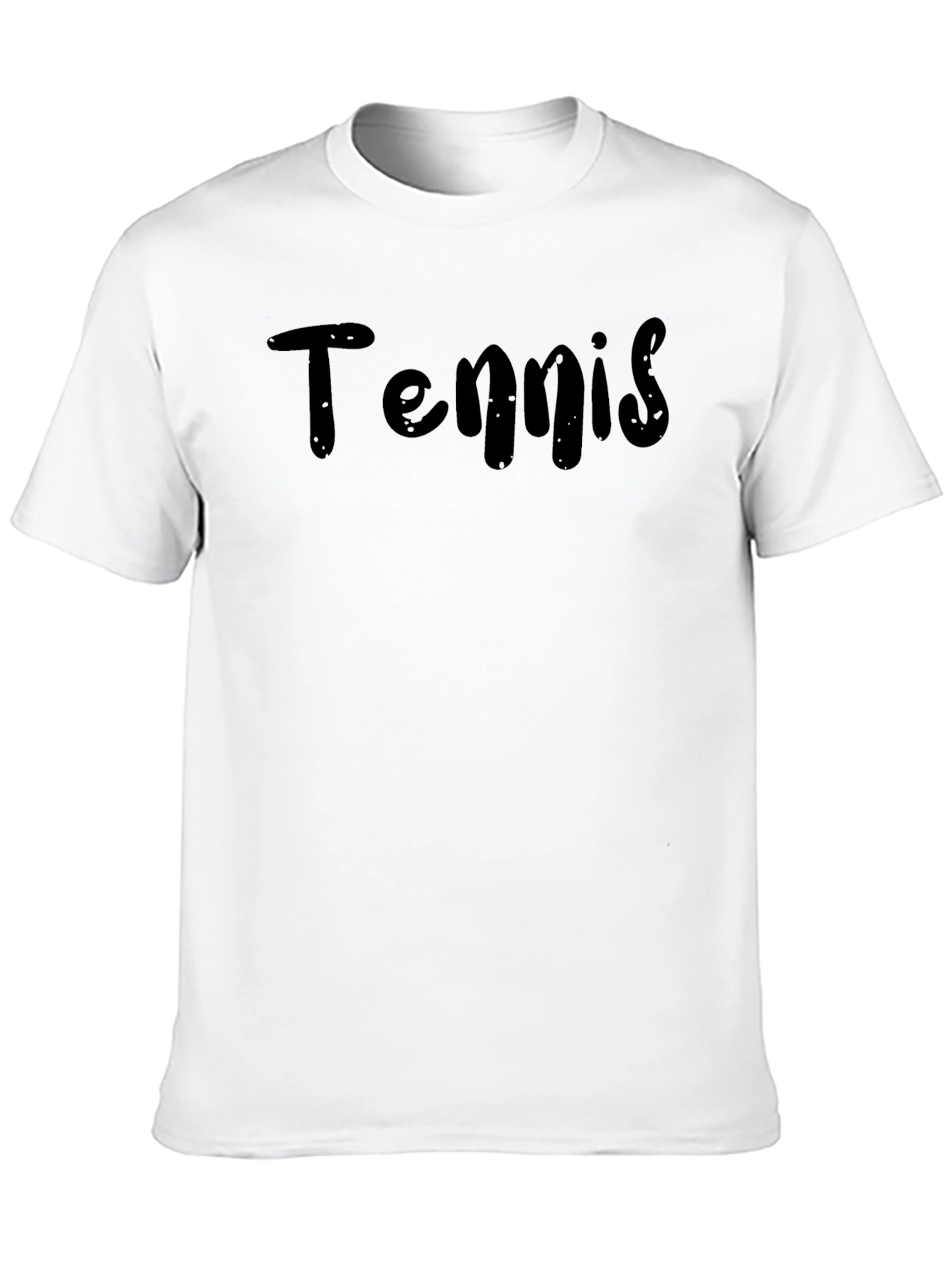 Tennis Graphic Tee - Black Cotton Shirt